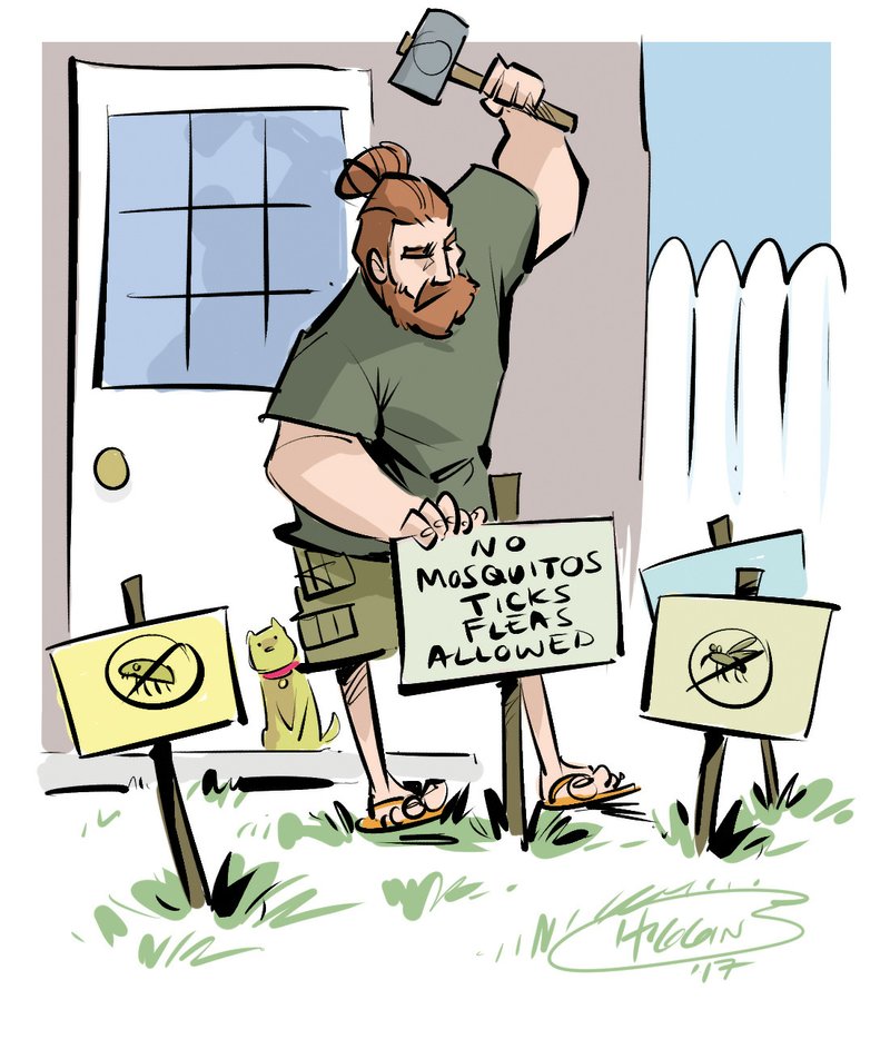 Arkansas Democrat-Gazette yard pests illustration.