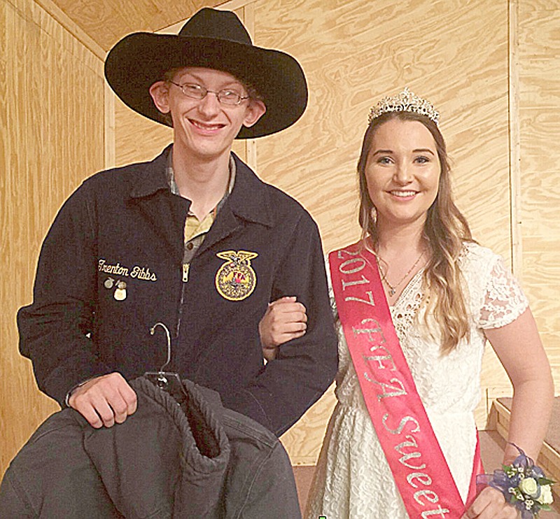 Photograph submitted Miss Tyler Cope was crowned the 2017 FFA Sweetheart. She was escorted by Trenton Gibbs.