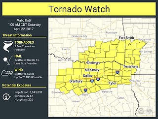 Tornado watch issued for part of Arkansas | Northwest Arkansas Democrat ...