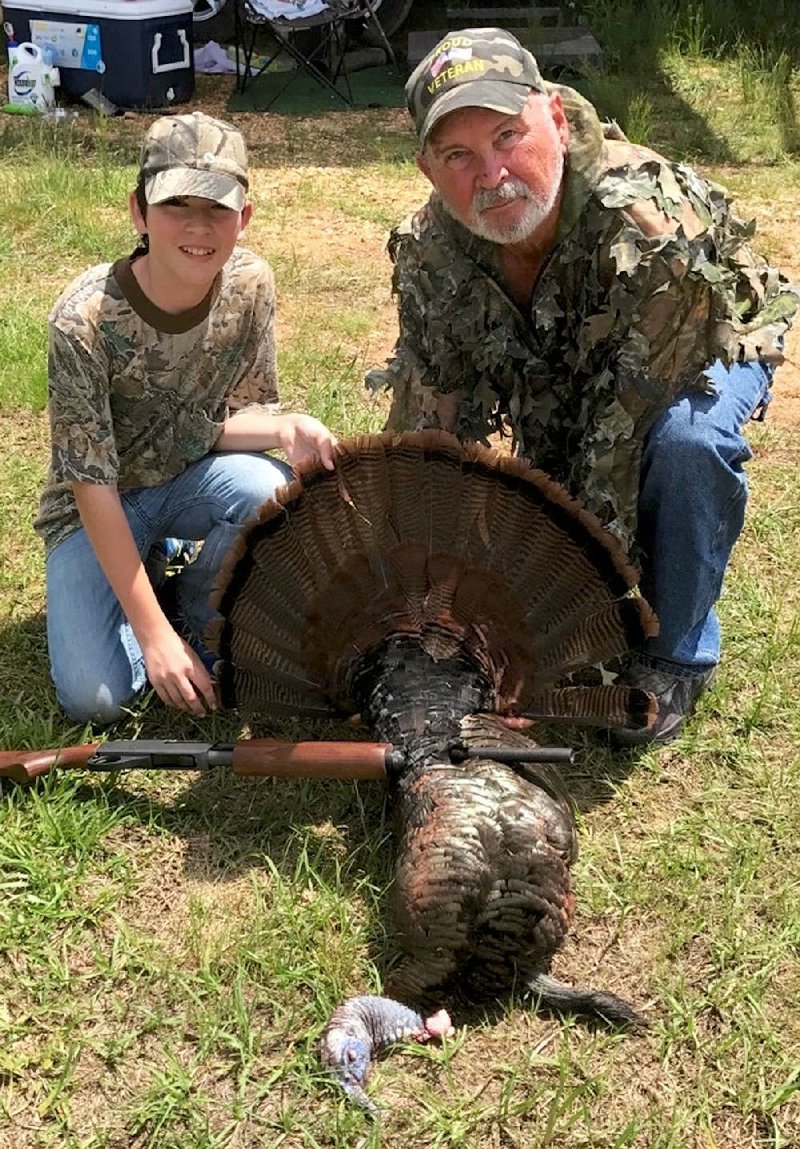 Austin Wilbanks, 13, didn’t have the difficulty the writer had with his turkey last week, shooting his first gobbler while hunting with his grandfather, Benny Baker, on April 15 in Bradley County. He used a 12-gauge shotgun to take the bird, which had a 9-inch beard.