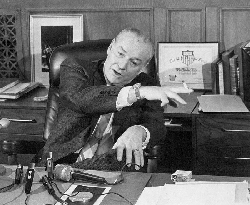 Then-Gov. Winthrop Rockefeller  speaks at a news conference in the late 1960s. 