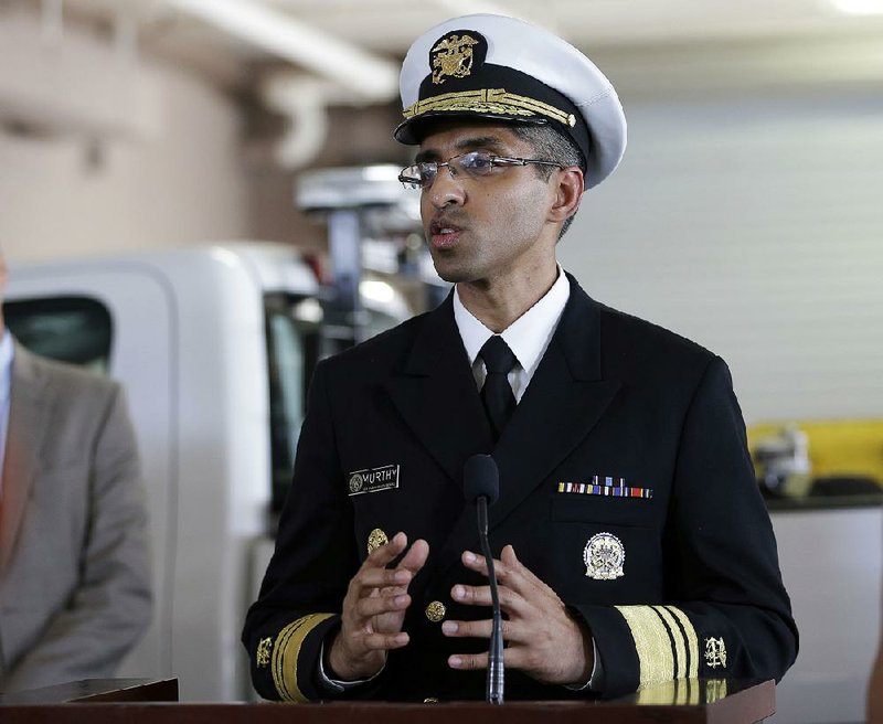  In this July 25, 2016, file photo, Dr. Vivek Murthy speaks during a news conference at Orange County Mosquito Control, in Orlando, Fla.  The Trump administration has relieved Dr. Vivek Murthy of his duties as U.S. Surgeon General.  
