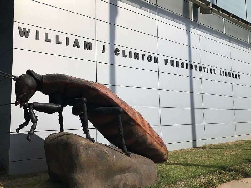 This sculpture has scurried to the other side of the Clinton library.