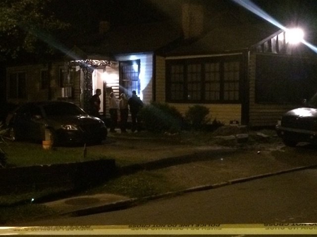 Little Rock police investigate a drive-by shooting on Peyton Street on Sunday night.