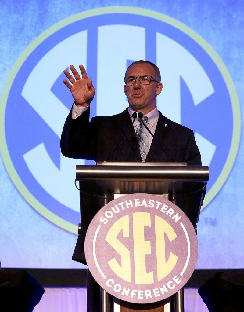 SEC Commissioner Greg Sankey isn’t a fan of a new package of football recruiting rules that is being looked at by the NCAA’s Board of Governors after making his concerns known during a regional meeting of Associated Press Sports Editors on Monday in Birmingham, Ala.