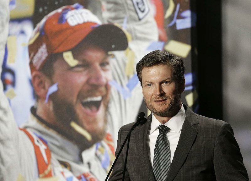 Dale Earnhardt Jr speaks during a news conference at Hendrick Motorsports in Concord, N.C., Tuesday, April 25, 2017. Dale Earnhardt Jr. abruptly announced his retirement at the end of the season Tuesday, April 25, 2017, a decision that will cost NASCAR its most popular driver as the series scrambles to rebuild its fan base. 
