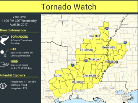 Tornado watch remains for part of state; weather service to investigate ...