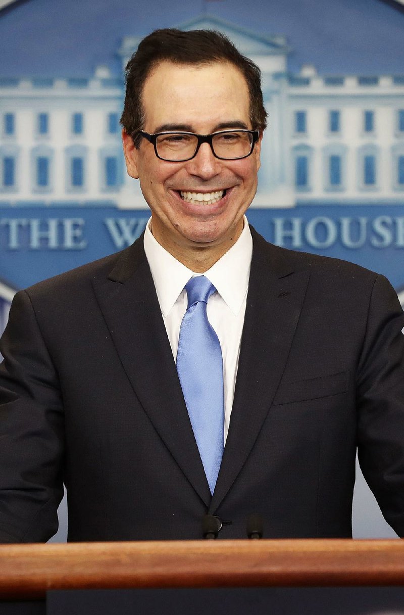 Treasury Secretary Steven Mnuchin said that a proposed one-time tax “holiday” on funds companies hold overseas should mean “trillions of dollars will come back on shore and will be reinvested” in the United States.