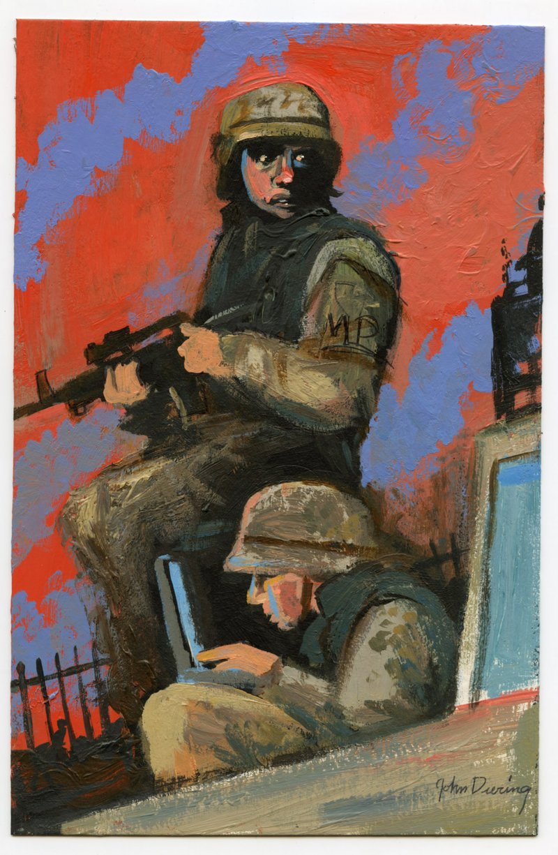 Arkansas Democrat-Gazette soldiers illustration. 