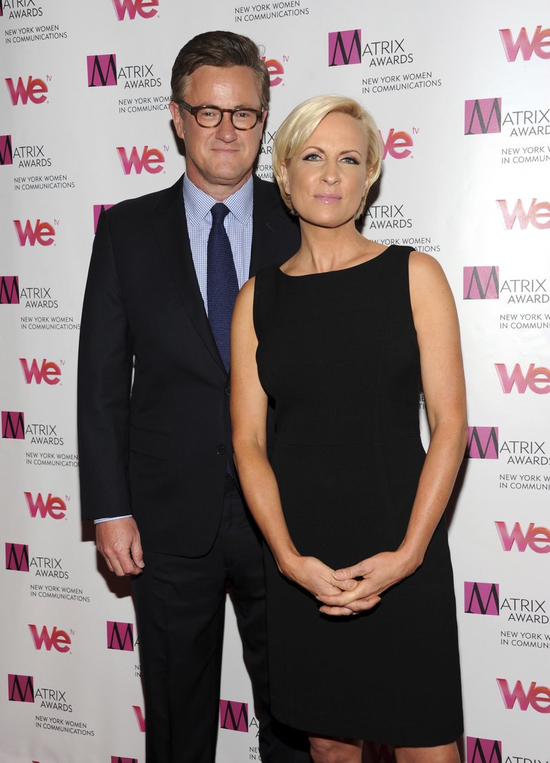 In this Monday April 22, 2013, file photo, MSNBC's "Morning Joe" co-hosts Joe Scarborough and Mika Brzezinski, right, attend the 2013 Matrix New York Women in Communications Awards at the Waldorf-Astoria Hotel in New York.