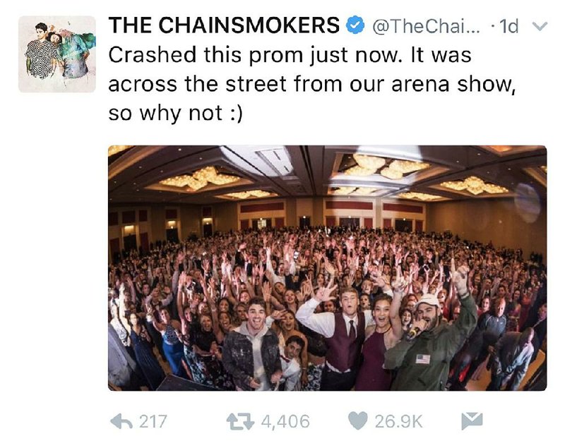 Pop kings The Chainsmokers recently vied for prom kings.