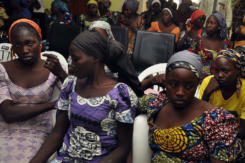 Chibok schoolgirls recently freed from Boko Haram captivity are seen in Abuja, Nigeria, on Sunday.
