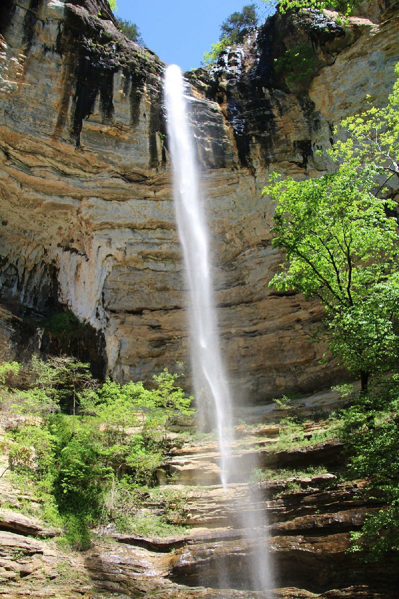 At 209 feet the tallest waterfall between the Appalachians and the Rockies, Hemmed-in Hollow Falls launched a massive, wavering column April 23.