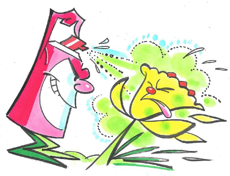 Arkansas Democrat-Gazette weed spray illustration. 