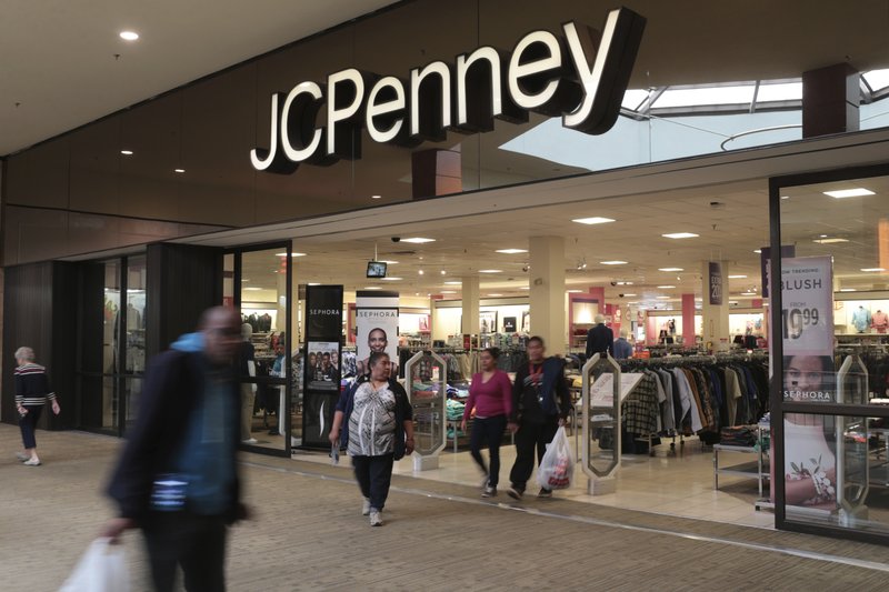 In this Friday, March 17, 2017, file photo, shoppers exit a J.C. Penney store in the Georgia Square Mall in Athens, Ga. J.C. Penney Company Inc. reports earnings, Friday, May 12, 2017. 