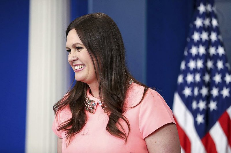 Sarah Huckabee Sanders, principal deputy White House press secretary, conducts a daily briefing May 5 at the White House.