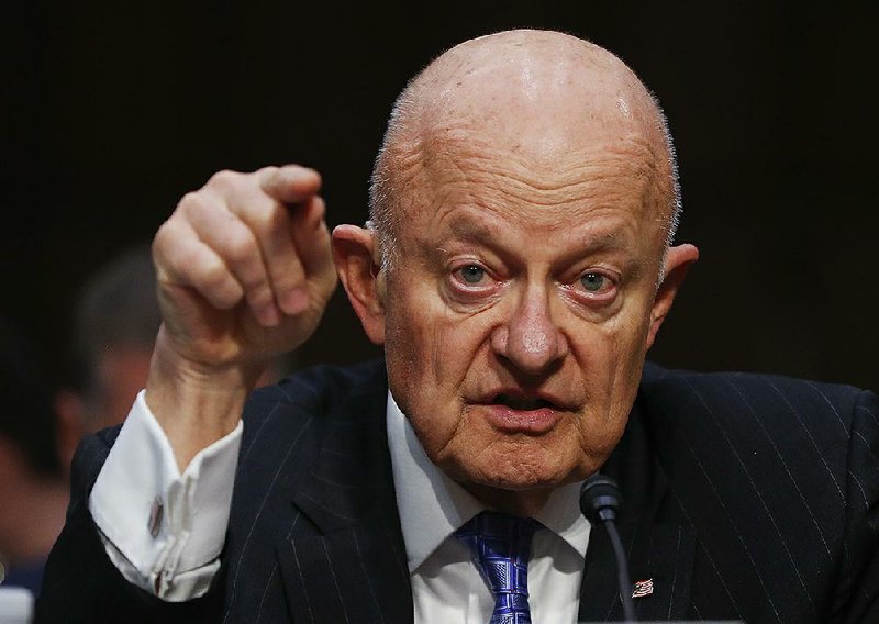 James Clapper, former director of national intelligence, shown testifying May 8 on Capitol Hill, said Sunday that the government system of checks and balances is “eroding” with Donald Trump as president.