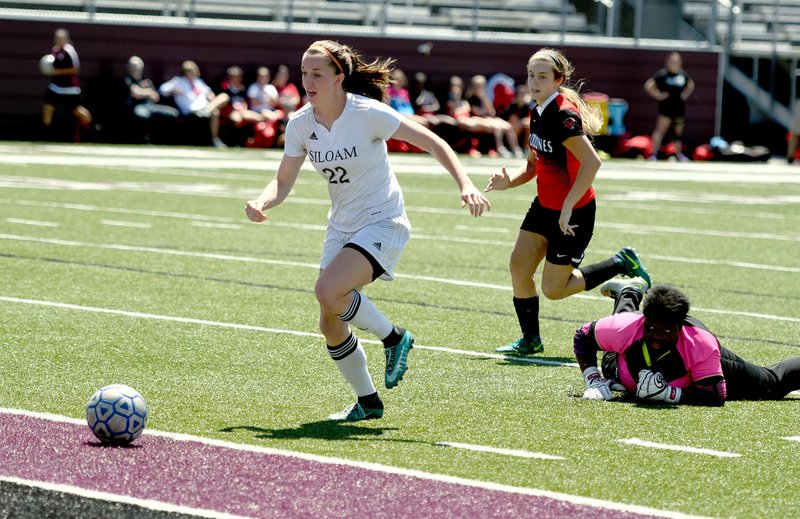 Siloam Springs junior Audrey Maxwell (left) has scored a school-record 39 goals and is second on the team with 17 assists.