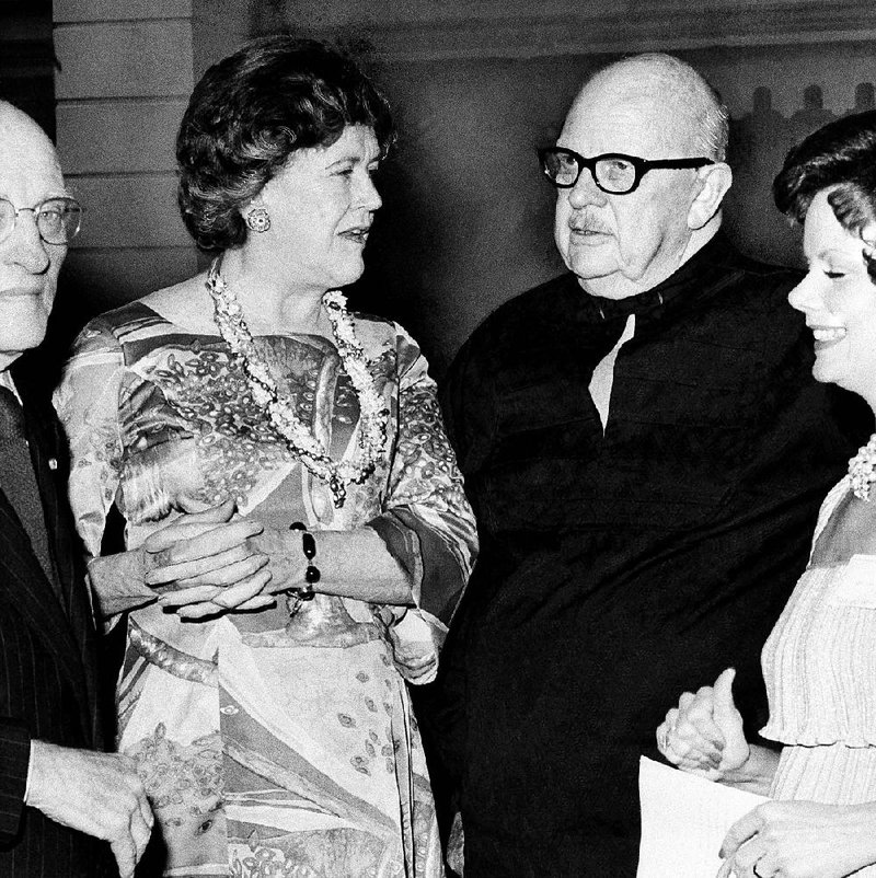 Julia Child and James Beard are honored by the New York City Wine and Food Society in this 1975 file photo.
