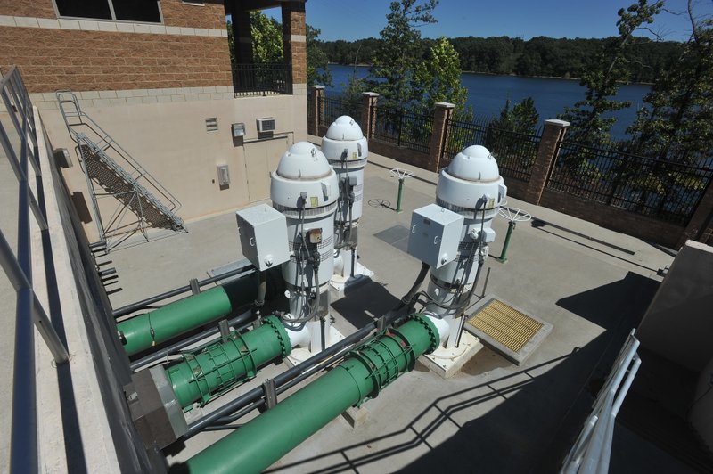 NWA Democrat-Gazette/File Photo The water intake pumps at the north intake facility operated by the Beaver Water District. Each pump is capable of 14 million gallons of water per day.