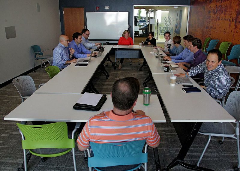 Chief executive officers participate  in FIS’ FinTech Accelerator round-table event at The Venture Center, located inside the Little Rock Technology Park.