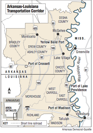 Map showing the location of The Arkansas-Louisiana Transportation Corridor
