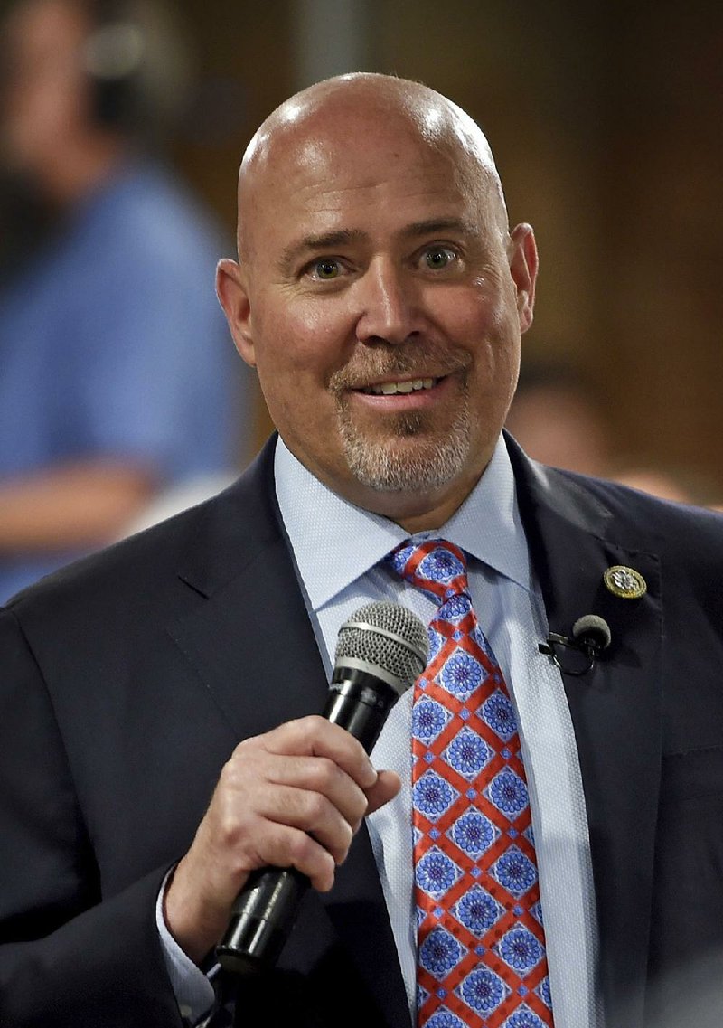 Fresh off the House vote on repealing Obamacare care, U.S. Rep. Tom MacArthur holds a town meeting in Willingboro, N.J., Wednesday, May 10, 2017. MacArthur, who played a key role in helping the GOP-led U.S. House pass an Affordable Care Act replacement bill faced angry voters at a town hall Wednesday, with charged questions about health care and President Donald Trump. (