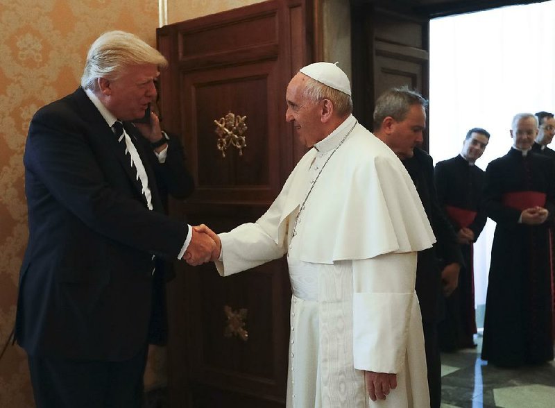 President Donald Trump and Pope Francis meet for a private audience Wednesday at the Vatican. They met for half an hour. Afterward, Trump described the session as “fantastic.”