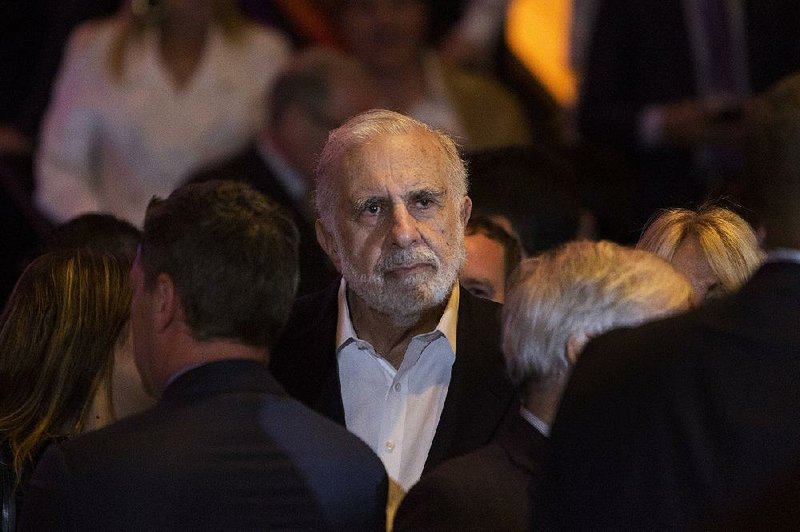 Billionaire Carl Icahn attends a speech by then-presidential candidate Donald Trump on primary election night last year in New York City. 
