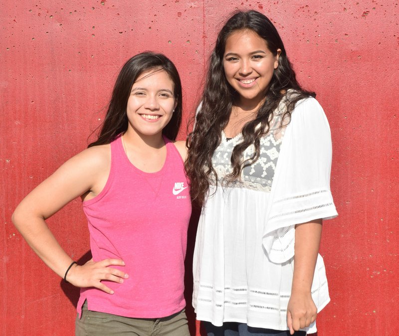 Photo by Rick Peck Leslie Estrada (left) and Graviela Garcia were honored on Senior Night recently by McDonald County High School.