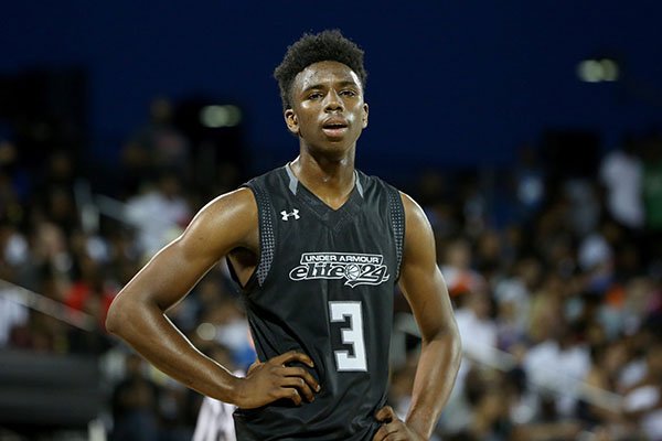 In this Aug. 20, 2016, file photo, Team Drive's Hamidou Diallo pauses during the Under Armour Elite 24 game against Team Clutch, in New York. (AP Photo/Gregory Payan, File)

