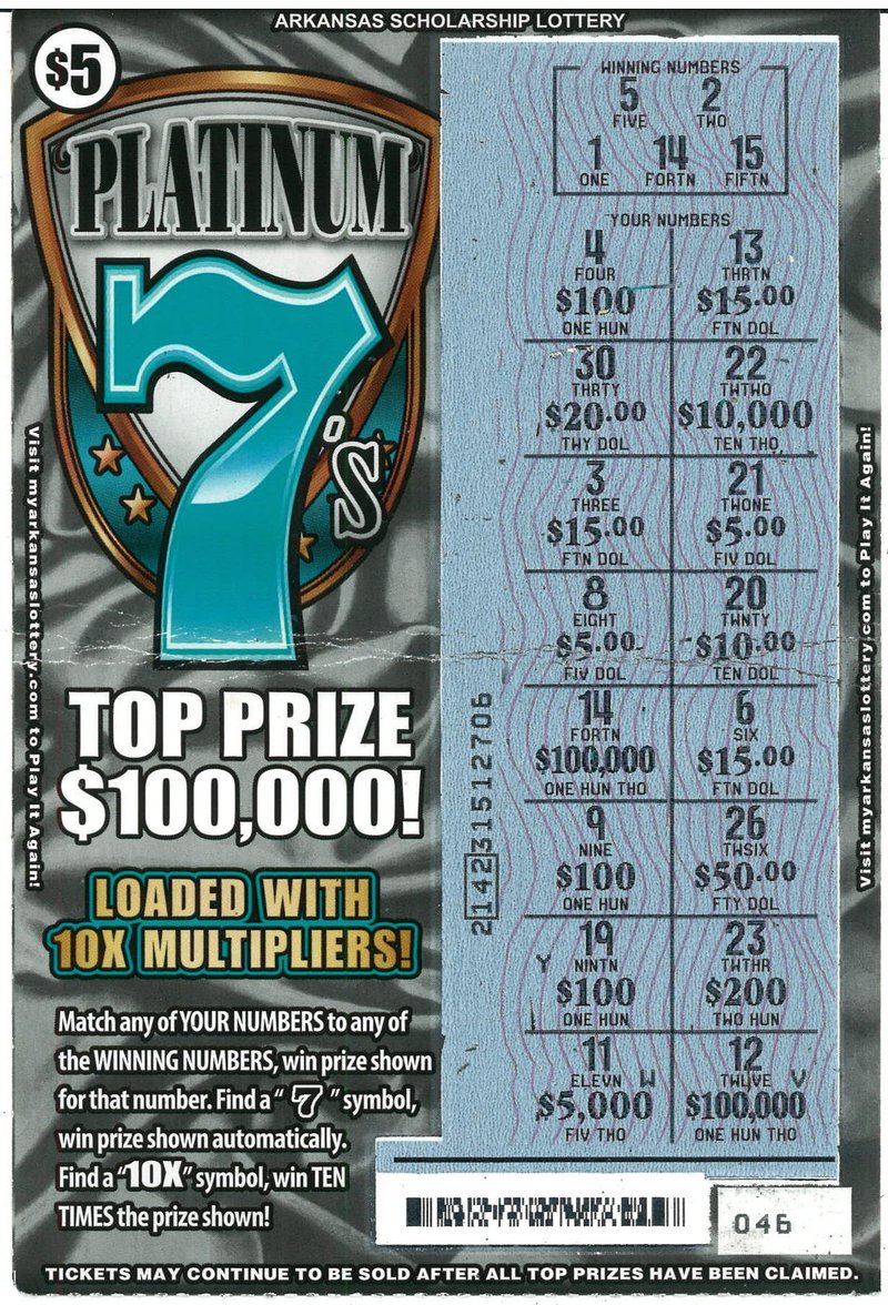 $5 Platinum 7’s lottery ticket