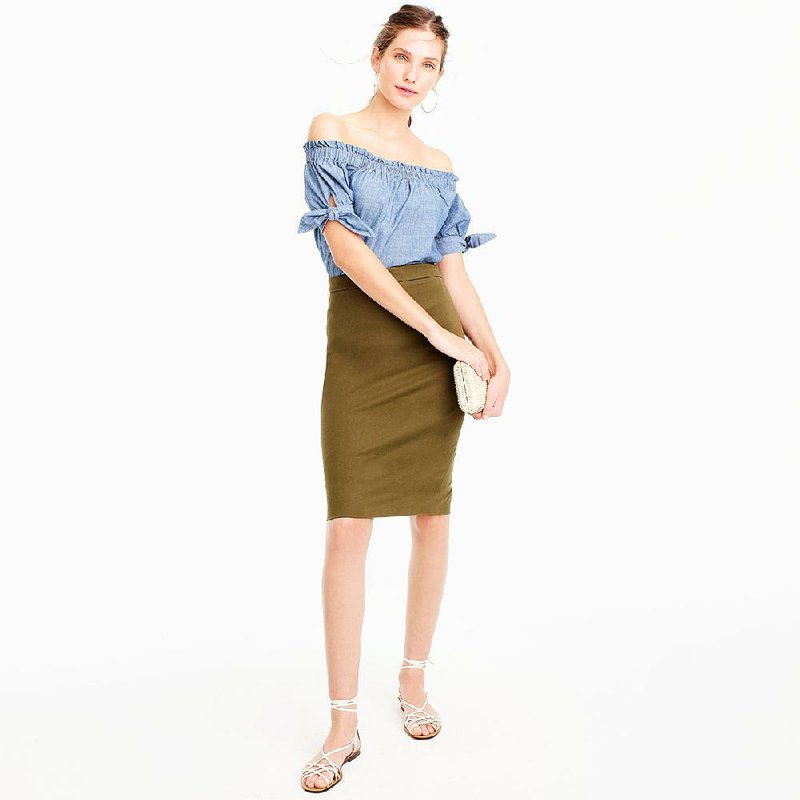 J.Crew has a nice selection for young professionals, but stay clear of the off-the-shoulder and cold-shoulder shirts for the office. Save those for after hours. 