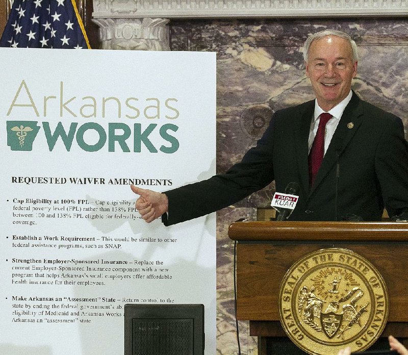 Gov Asa Hutchinson is shown in this photo.