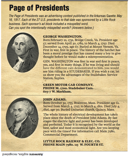 Arkansas Democrat-Gazette Page of Presidents photo illustration.