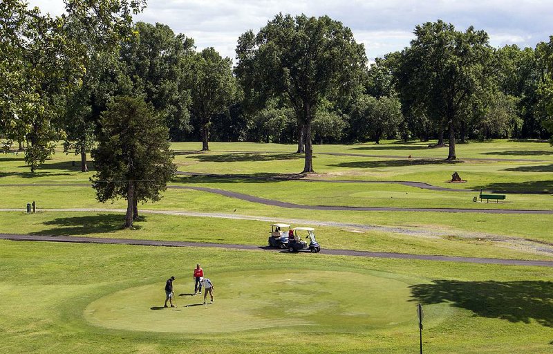 North Little Rock’s Burns Park golf course is undergoing improvements to attract players, including landscaping on the fairways, the addition of a stone bridge and the resurfacing of golf cart paths. 