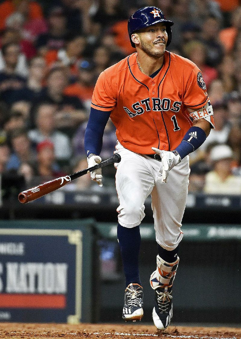 Houston shortstop Carlos Correa, who is batting .311 with 8 home runs and 30 RBI this season, is one of several young players who’ve helped the Astros to a major league-best 36-16 record after Monday’s 16-8 comeback victory over Minnesota. 