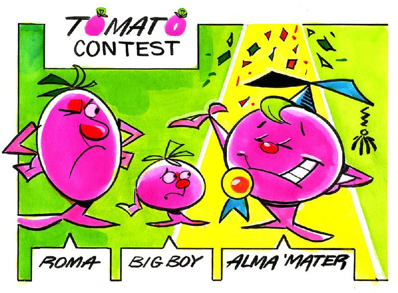 Arkansas Democrat-Gazette tomato contest illustration. 