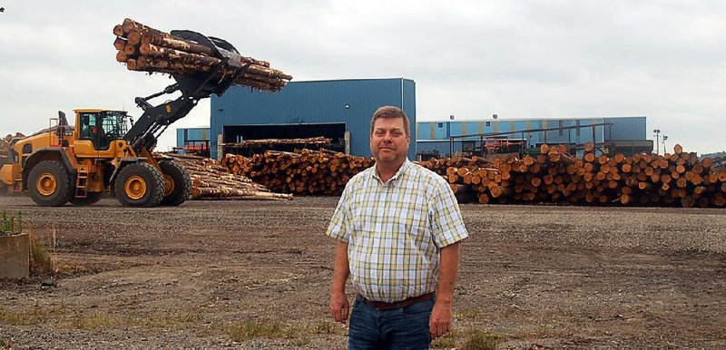 Caddo River Forest Products General Manager Brett Bray stands at the recently reopened sawmill in Glenwood. 
