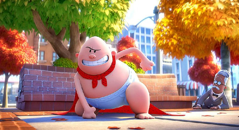 Dull-witted Captain Underpants (voice of Ed Helms) finally gets his own movie with David Soren’s animated feature Captain Underpants: The First Epic Movie.
