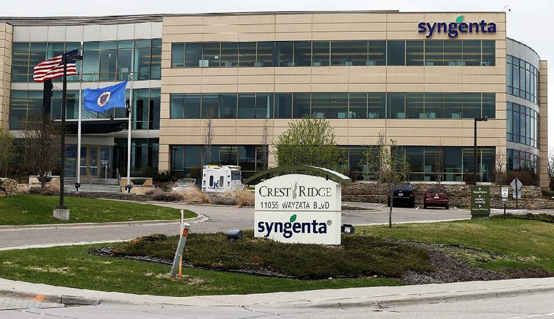 Basel, Switzerland-based Syngenta AG is defending itself against U.S. corn farmers in a trial that started Monday in a Kansas City, Kan., federal court. Syngenta’s U.S. headquarters, in Minnetonka, Minn., are shown in this file photo.
