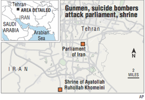 Attacks Hit Khomeini's Tomb, Iran Parliament