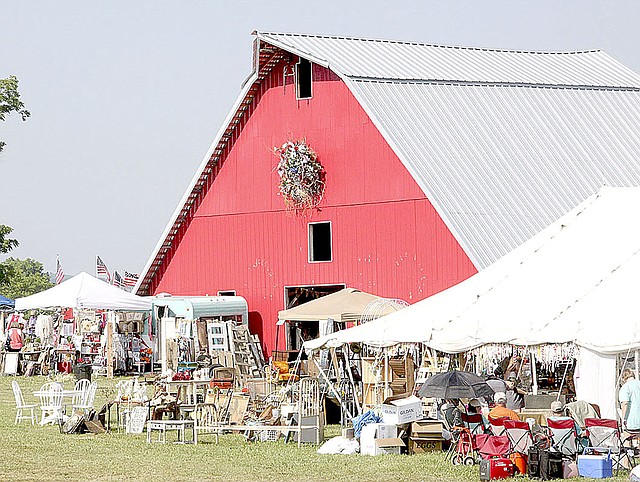 LYNN KUTTER ENTERPRISE-LEADER The big, red barn is the main feature of the Junk Ranch vintage fair, which gets underway Friday and Saturday in Prairie Grove. In addition, three other vintage fairs, also featuring food, music and other activities, will be going on in the communty. Lots to do and lots happening in Prairie Grove this weekend.