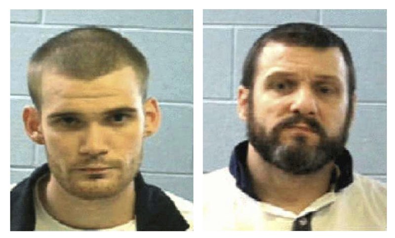 These undated Georgia Department of Corrections photos show inmate Ricky Dubose, left, and Donnie Russell Rowe. Authorities say Dubose and Rowe escaped after killing two prison guards during a bus transport in Georgia. Both are being sought by law enforcement. (Georgia Department of Law Enforcement via AP)
