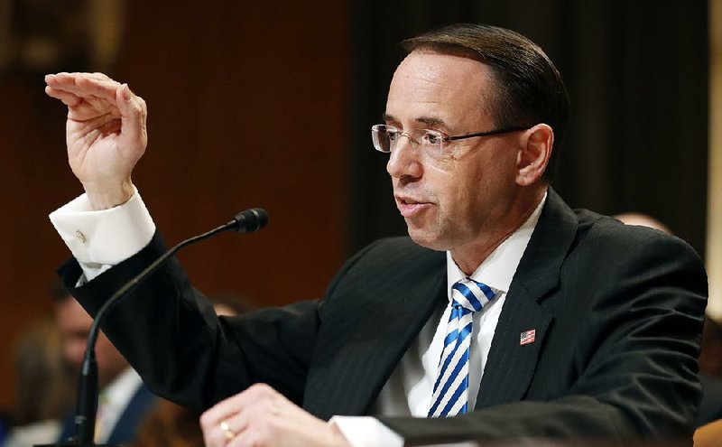 Deputy Attorney General Rod Rosenstein testiÿed Tuesday before the Senate Appropriations Committee that he wouldn’t fire special counsel Robert Mueller “without good cause.”