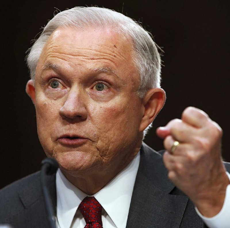 “I recused myself from any investigation into the campaign for president,” Attorney General Jeff Sessions said Tuesday. “I did not recuse myself from defending my honor against scurrilous and false allegations.”