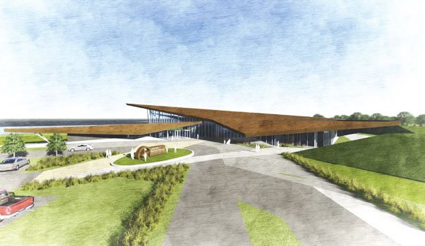 Courtesy Photo An artist's rendering of the U.S. Marshals Museum's 50,000-square-foot facility, which is set to open in September 2019. Design changes have cut the museum's proposed budget in half.