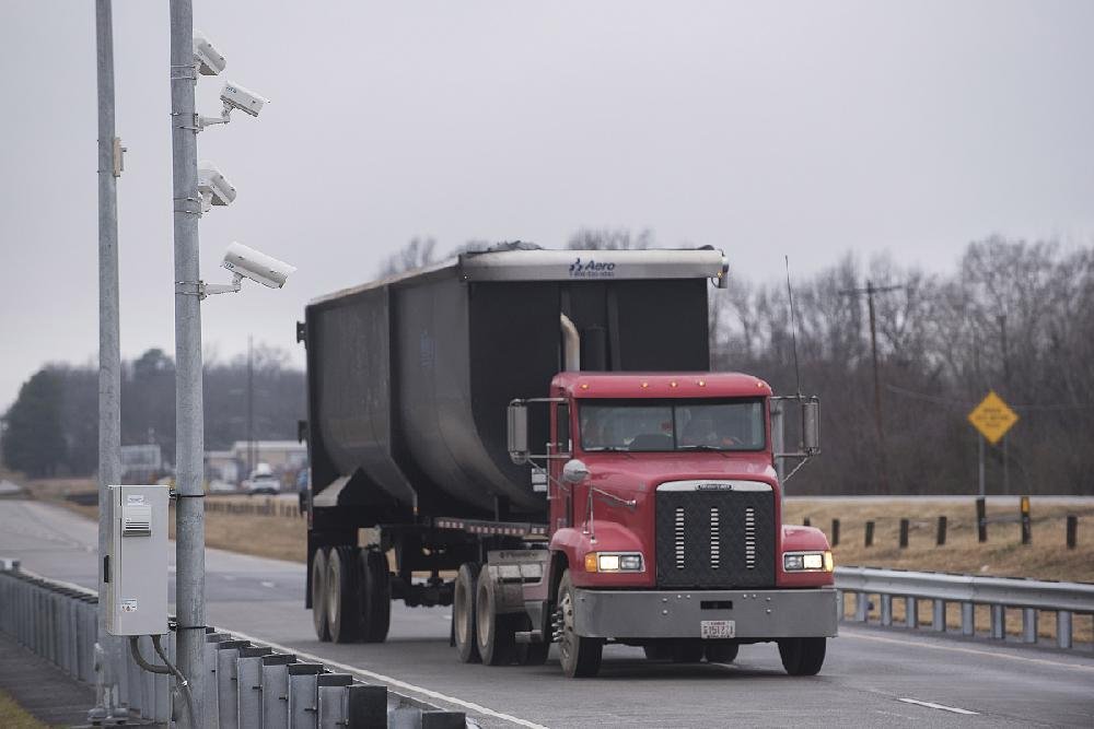 Trucks' weights gauged in motion