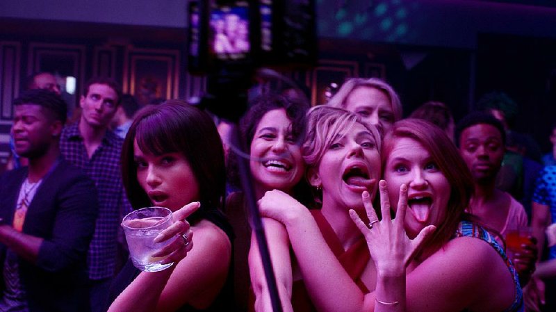 Things go terribly wrong for a group of girlfriends — Frankie ( Ilana Glazer), Jess (Scarlett Johansson), Pippa (Kate McKinnon) and Alice (Jillian Bell) — who hire a male stripper for a bachelorette party in Miami in Rough Night.

