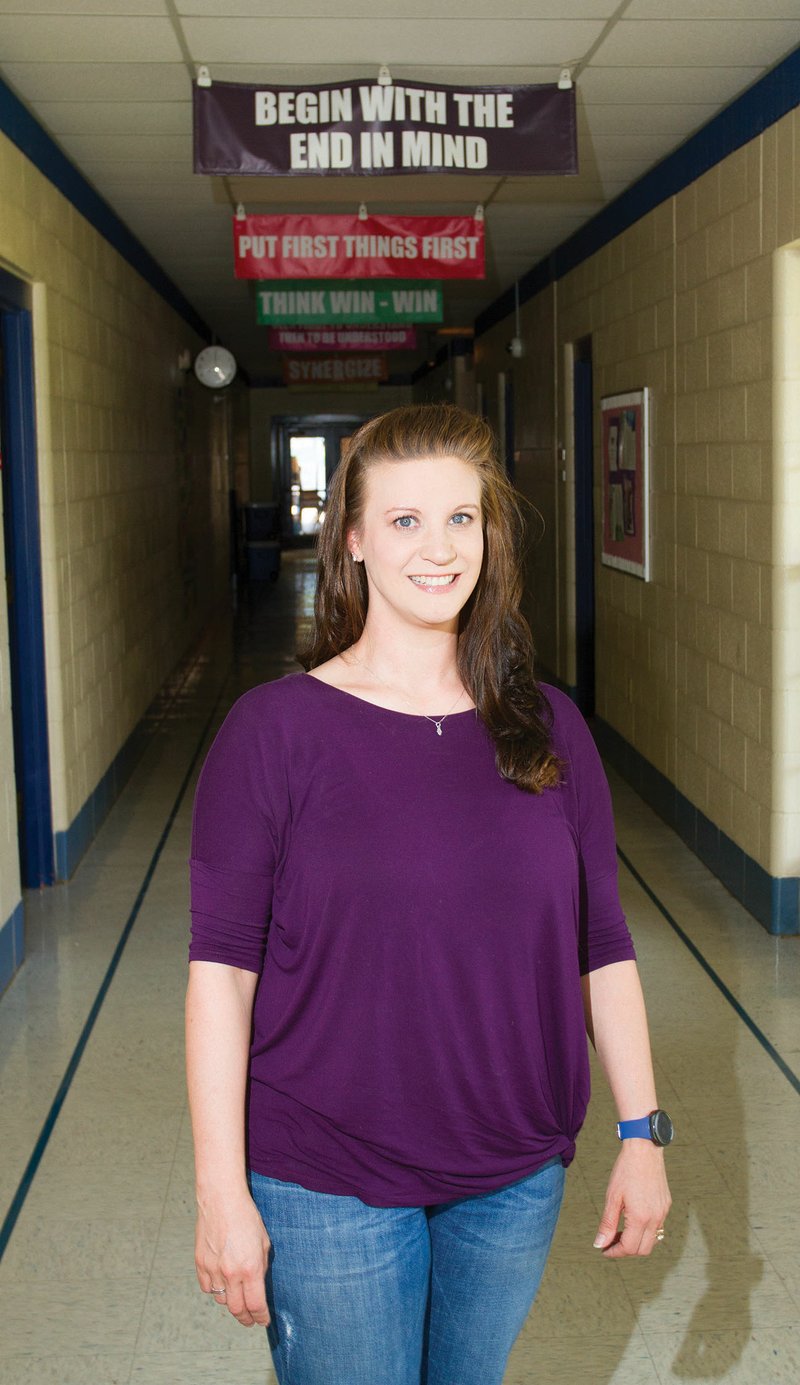 Courtney Worthen, a fourth-grade teacher at Springhill Elementary School, earned the Bryant School District Teacher of the Year award, which was presented to her last month. Worthen, a 10-year veteran of Springhill, initially majored in architecture at the University of Arkansas. She switched to elementary education in her third semester and has enjoyed a 16-year teaching career.